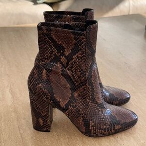 ALDO Brown Snake Print Ankle Boots